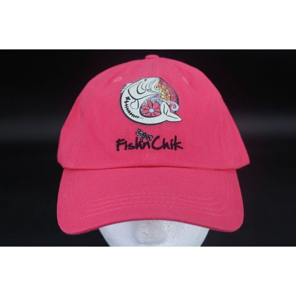 Paramount Apparel Strap Back Hat Adult S/M Pink Fish'n Chik Cap
